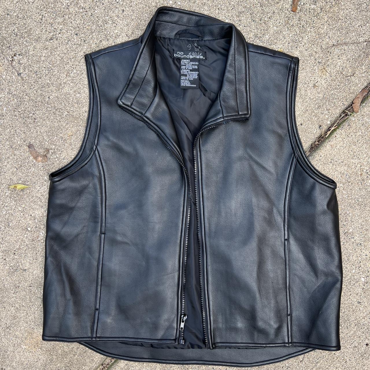 Vintage Faux Leather Vest - Depop