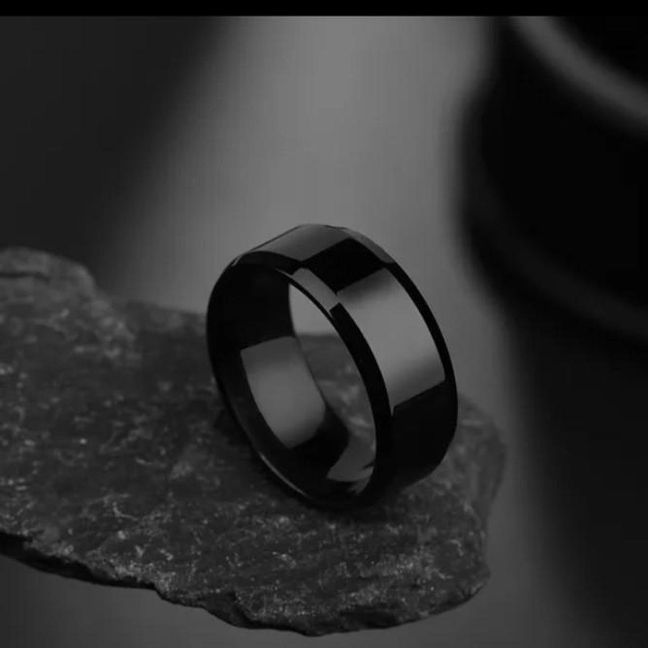 Black Steel stainless Band Ring . A classic ring... Depop