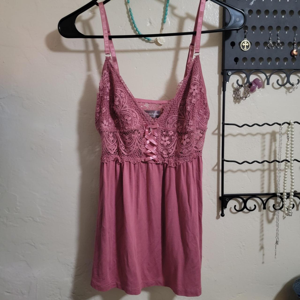 Coquette Pink Lace Tank Top Camisole Brand Daisy Depop 5119