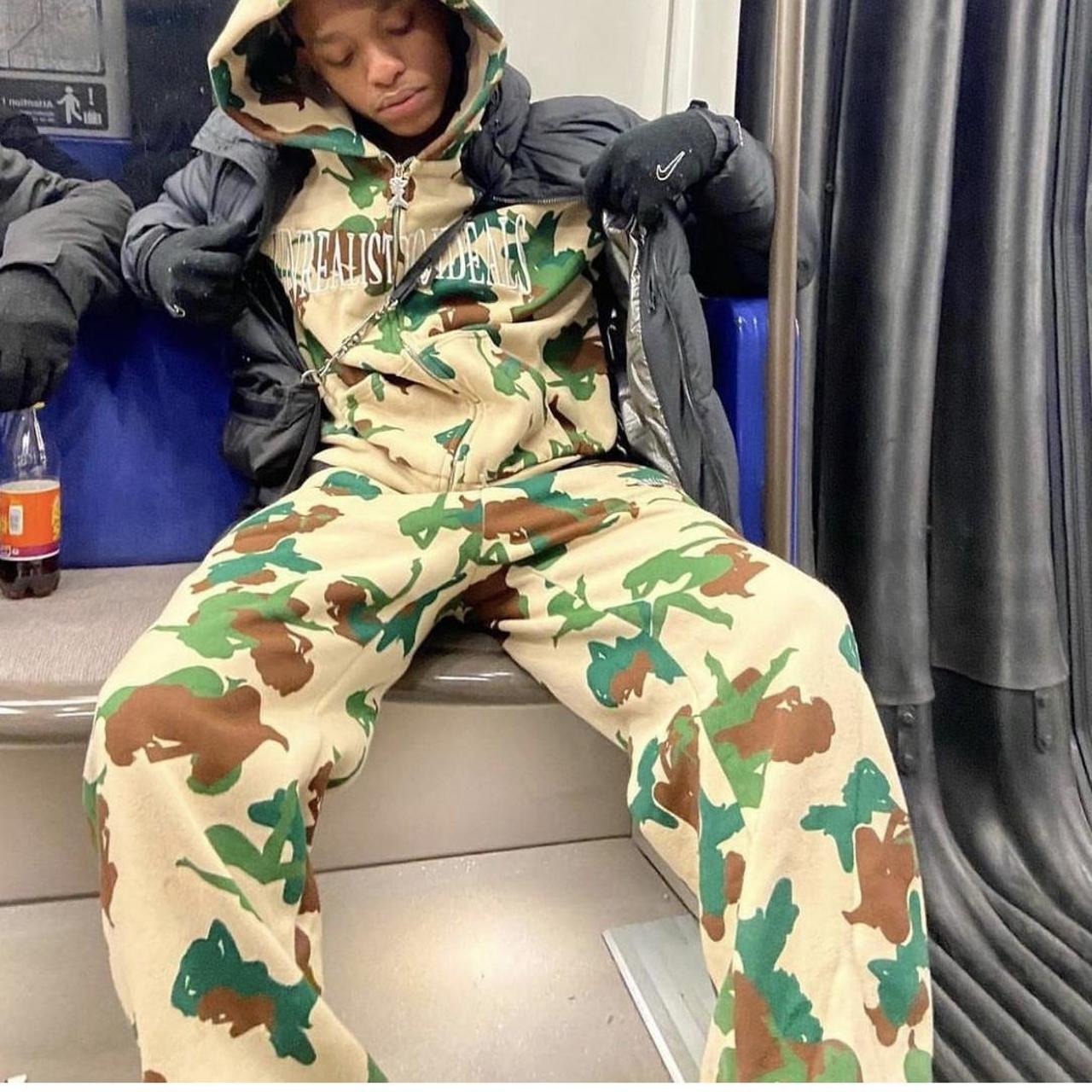 Named Collective Women's Khaki and Cream Joggerstracksuits Depop