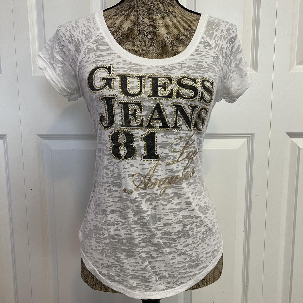 Gold and hotsell white guess shirt