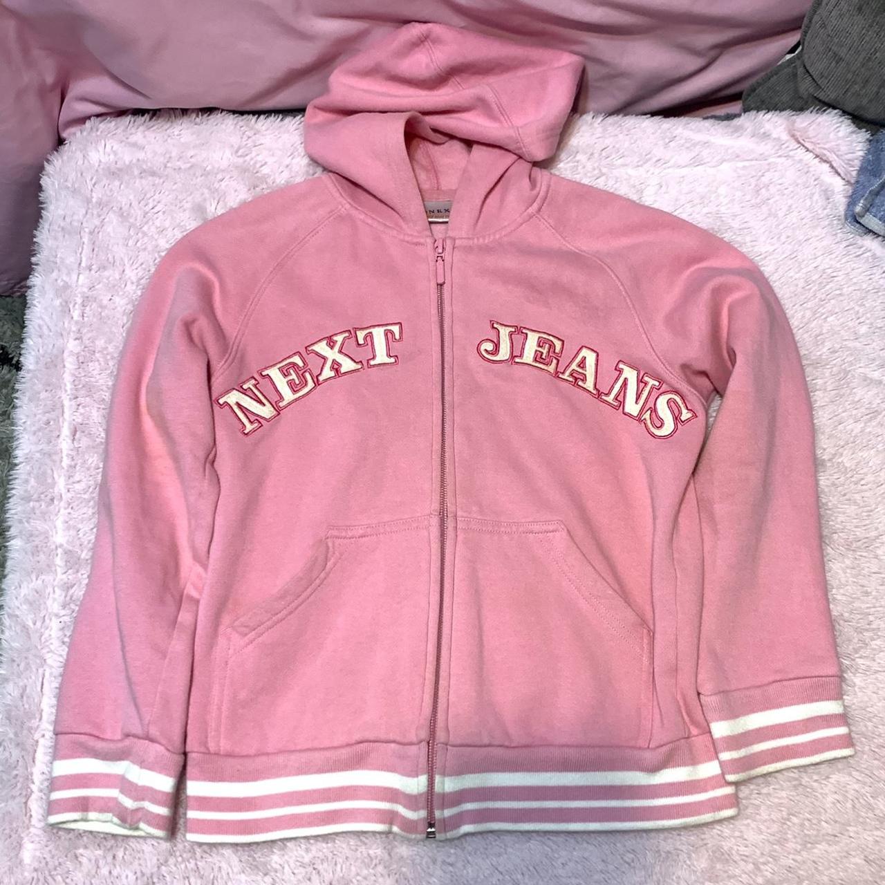 Next Women's Pink and White Jacket Depop