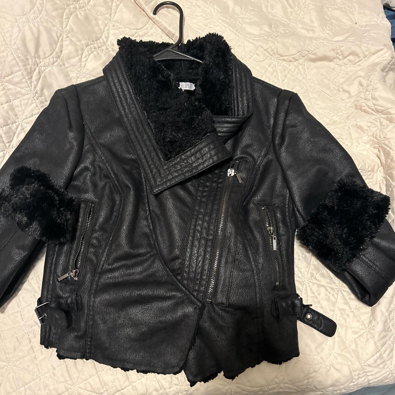 Cute lil cropped vintage J Lo leather jacket. Looks... - Depop