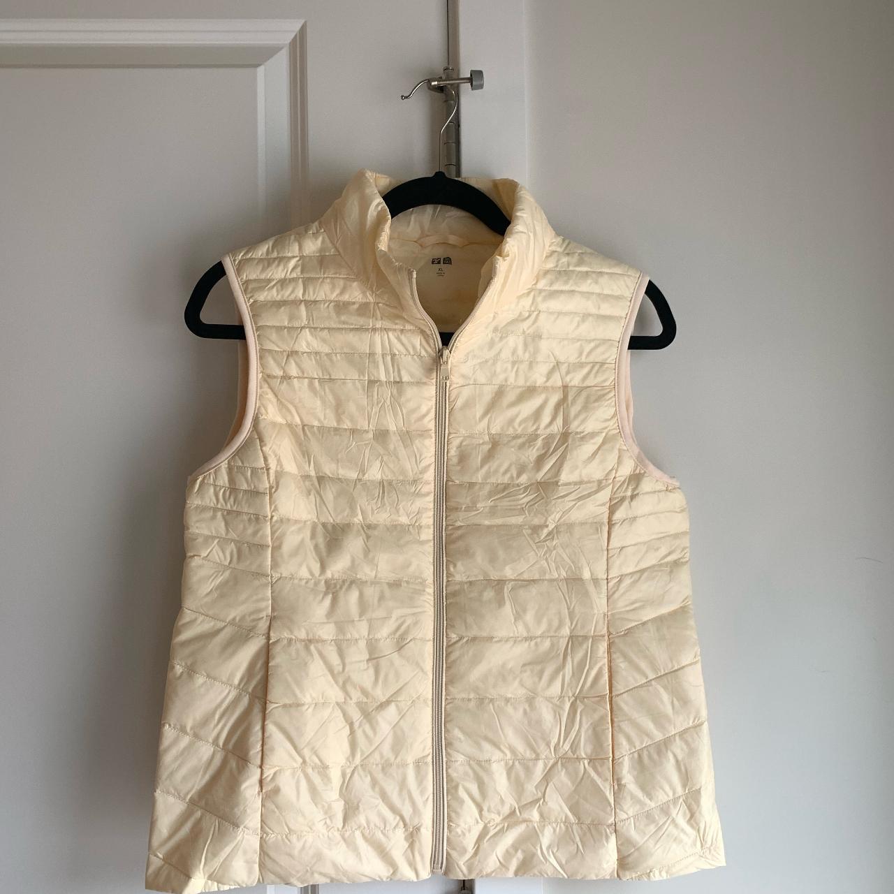 Ultralight Cream Puffer Vest, Size XL Packable,... - Depop