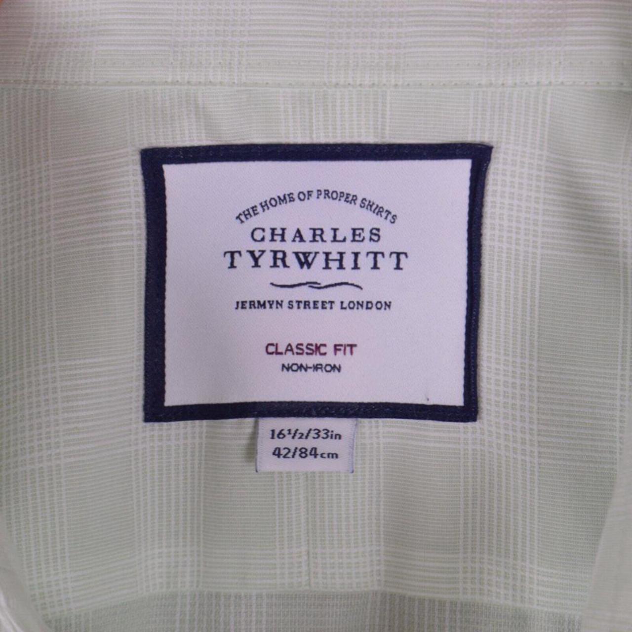 Charles Tyrwhitt Men's Green and White Shirt (6)