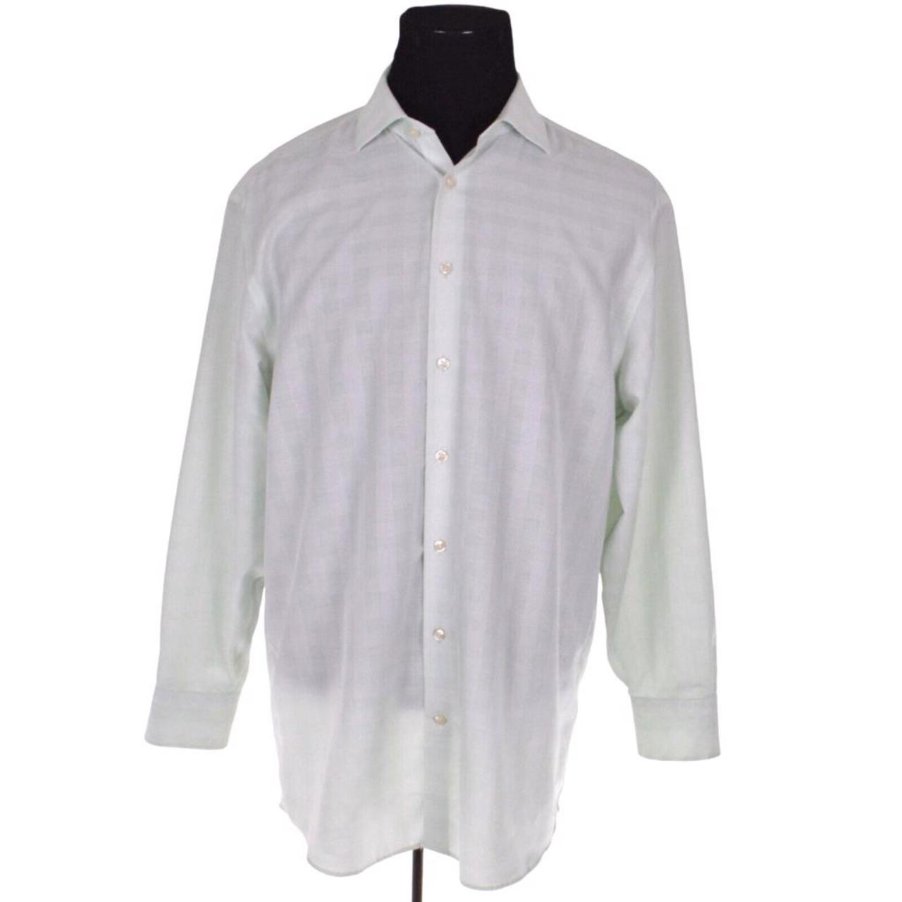 Charles Tyrwhitt Men's Green and White Shirt