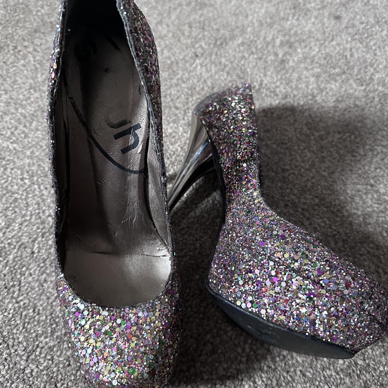 Schuh platform glitter heels, size 37
