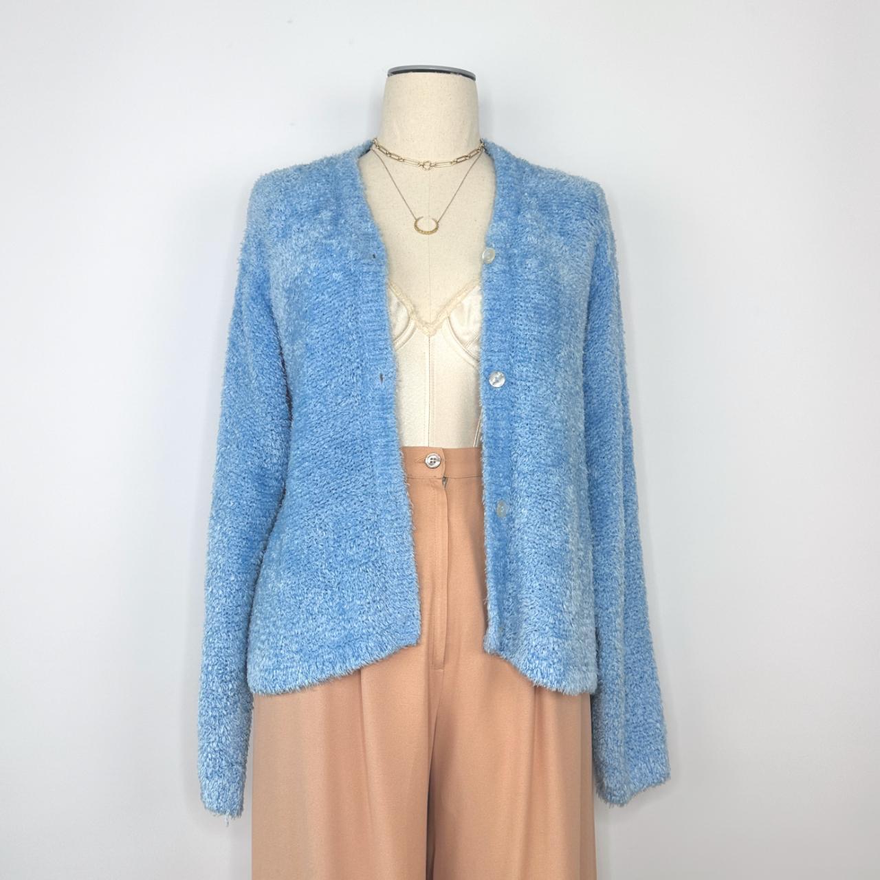 Light blue clearance fuzzy cardigan