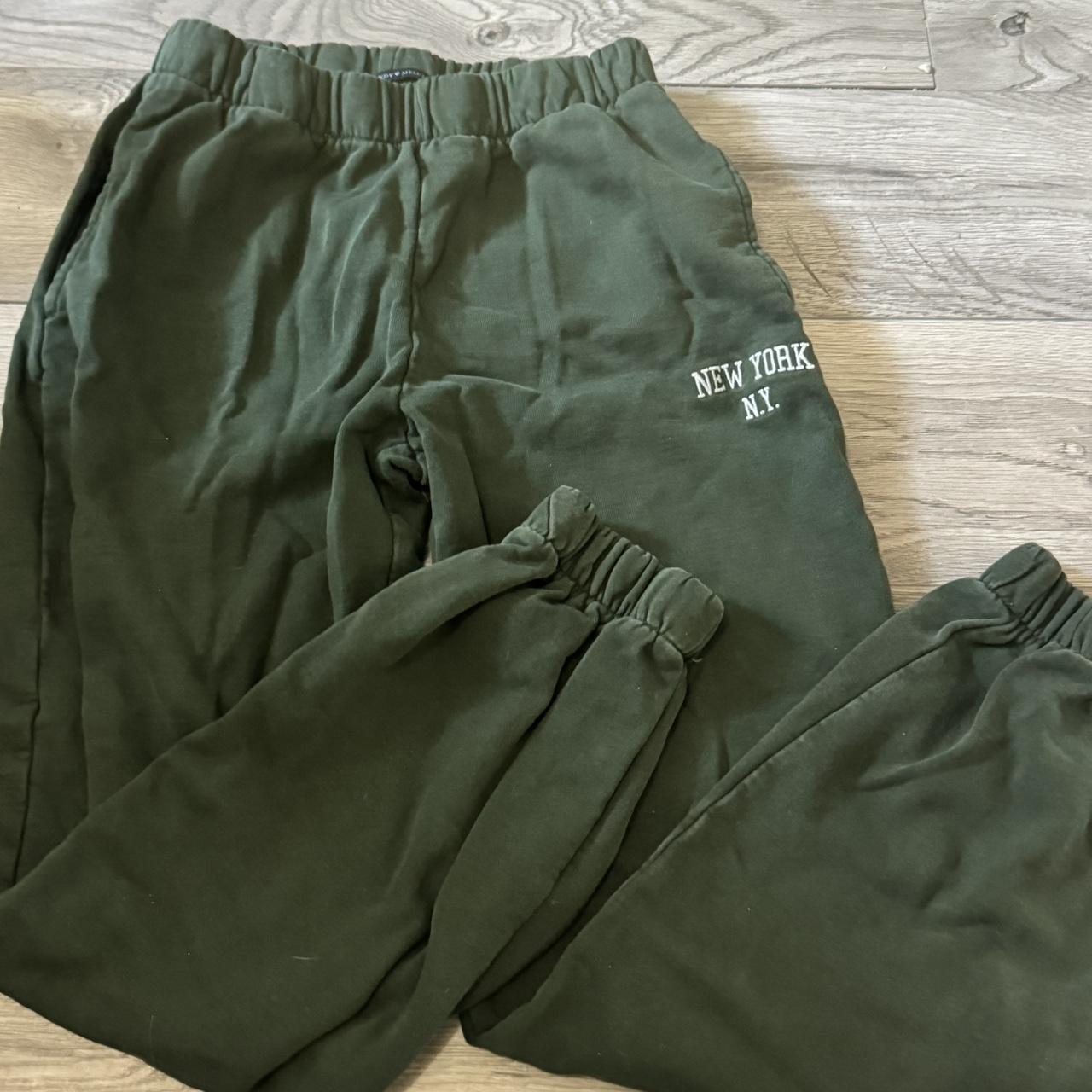 brandy melville dark green sweats Depop