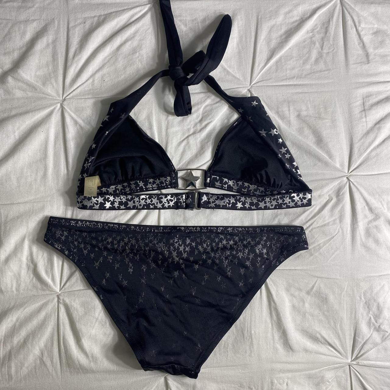 secret stars bikini Victoria Secret 2009 Black and Silver Star Bikini... - Depop