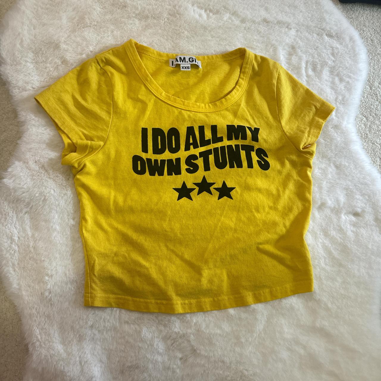 I.AM.GIA “i do all my own stunts” yellow baby... - Depop