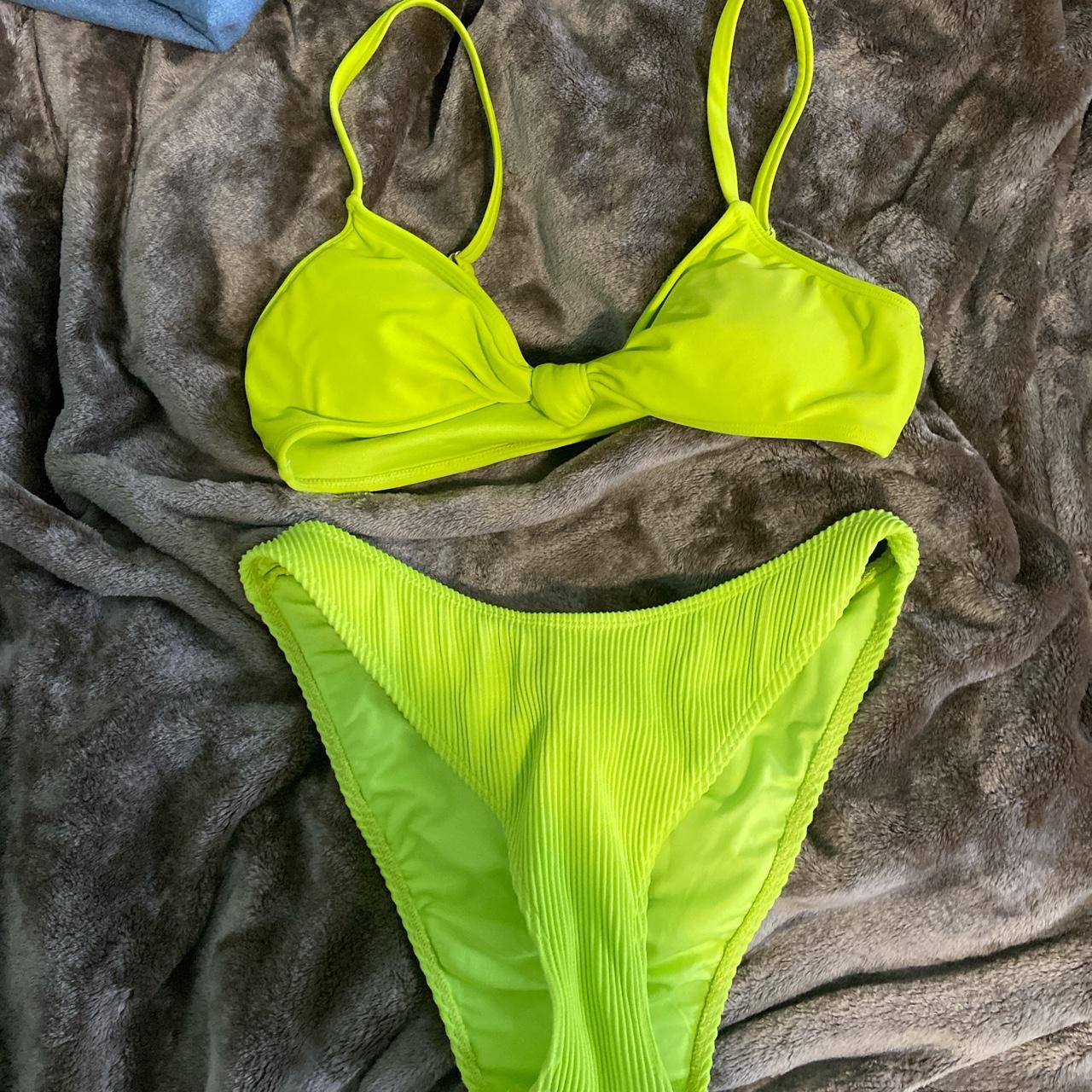 Small Neon Green Bikini Sets Barely Worn In Depop