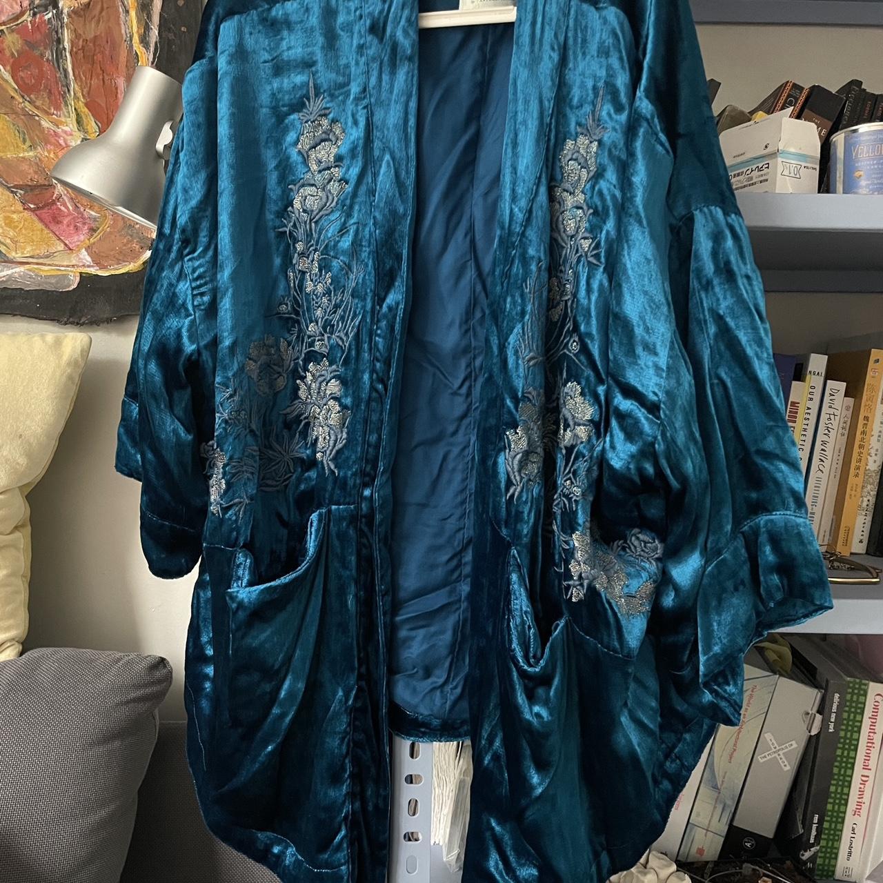 Anthropologie Women's Blue Robe Depop