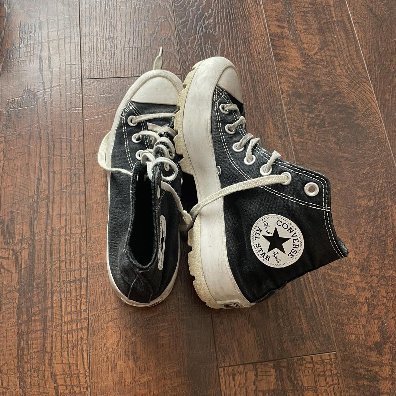 Lugged black platform converse - Depop