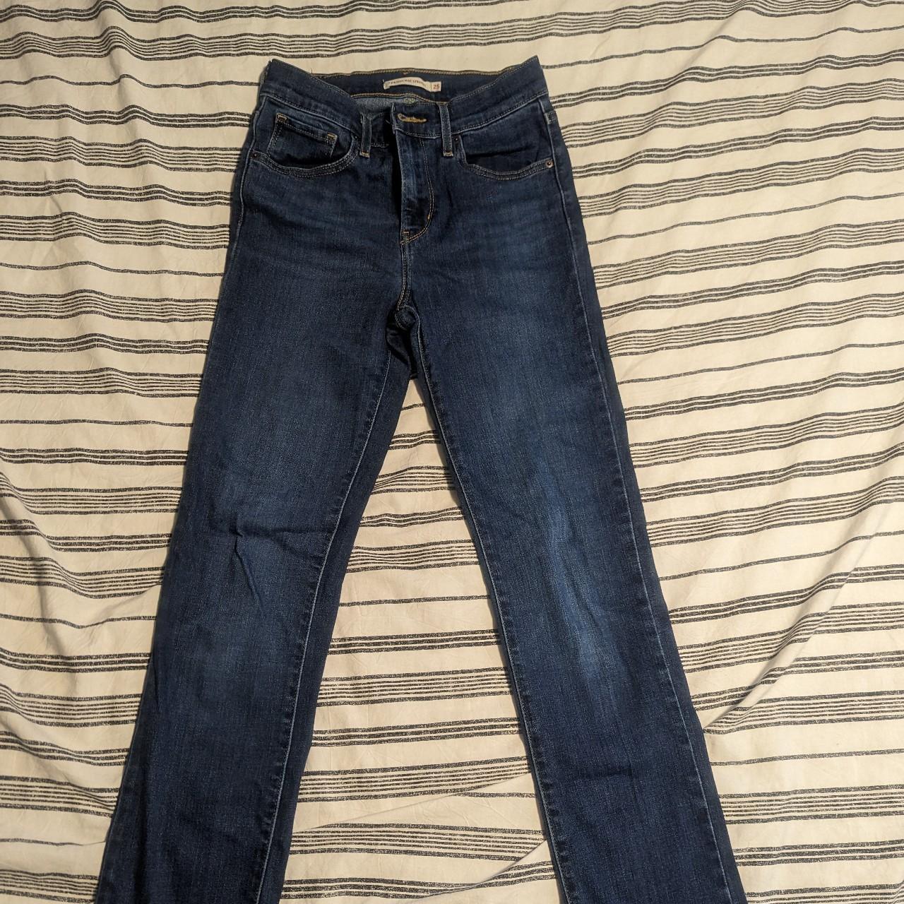 PAINTED/MODIFIED Levi's High Rise Dark Wash Jeans - Depop