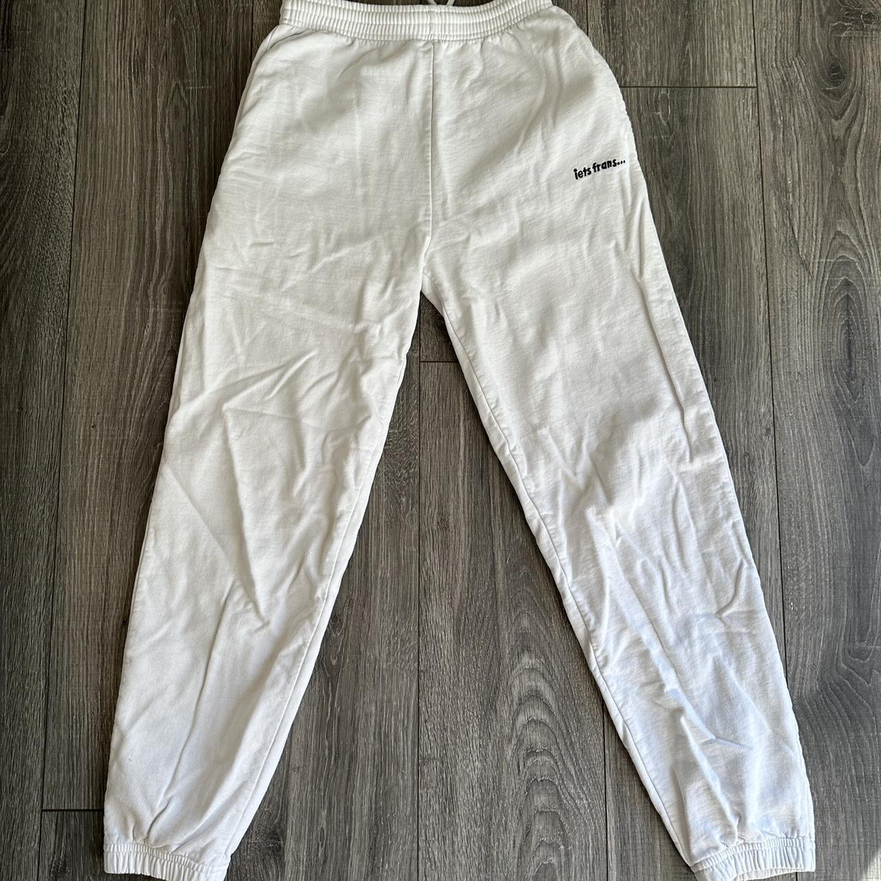 Urban Outfitters iets frans White Sweatpants Size... Depop