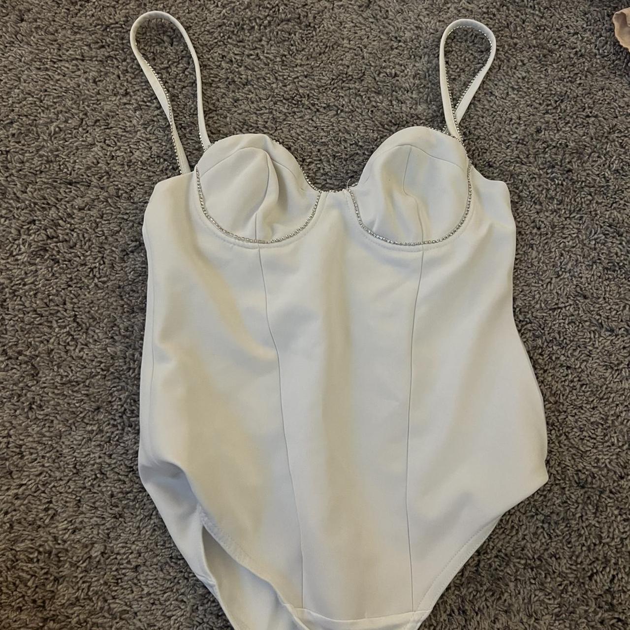 Zara Women's White Bodysuit Depop