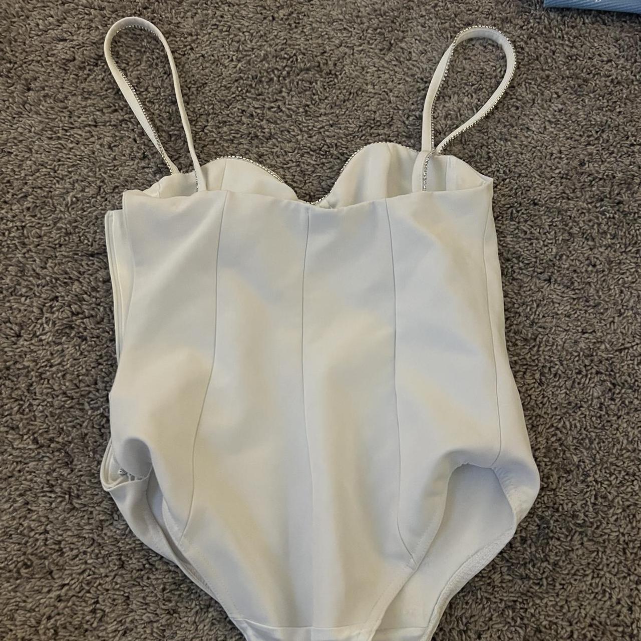 Zara Women's White Bodysuit Depop