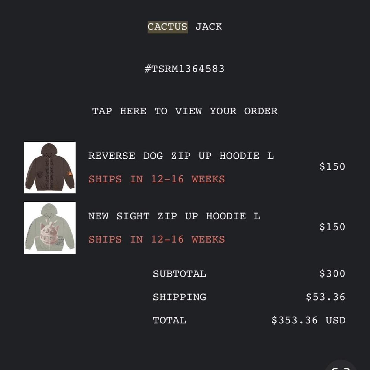 パーカー・フーディ Travis Scott New Sight Zip Up Hoodie Travis Scott New Sight Zip Up Cactus Jack | Depop