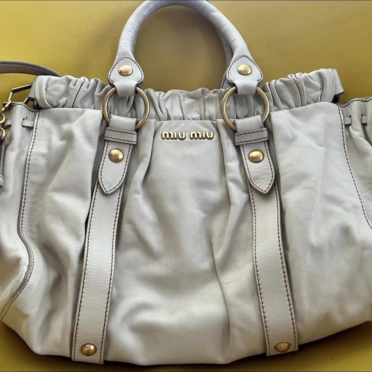 Silver miu hot sale miu bag