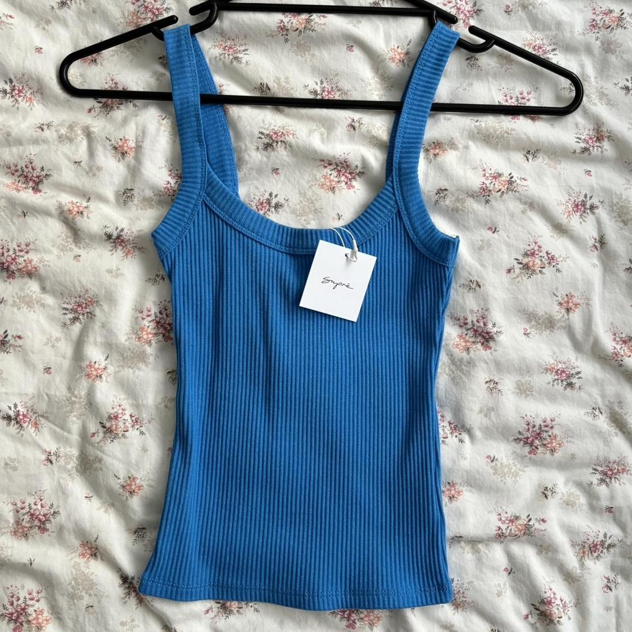 SUPRE RIRI SCOOP NECK TANK IN BAJA BLUE BNWT 🎀... - Depop