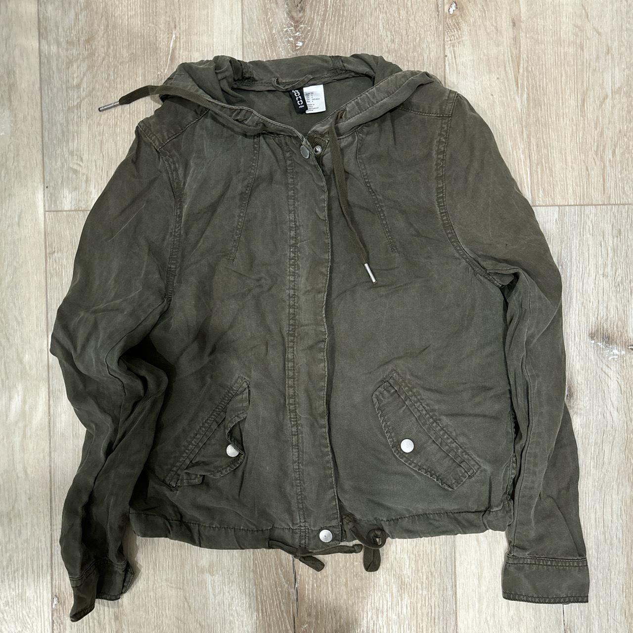 h&m green army jacket size 4 but fits like a small Depop