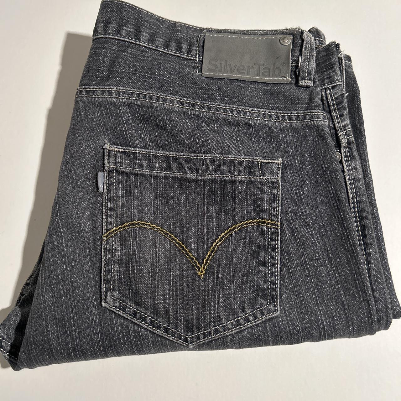 Vintage Y2K Levis Silvertab Baggy Grey faded... - Depop