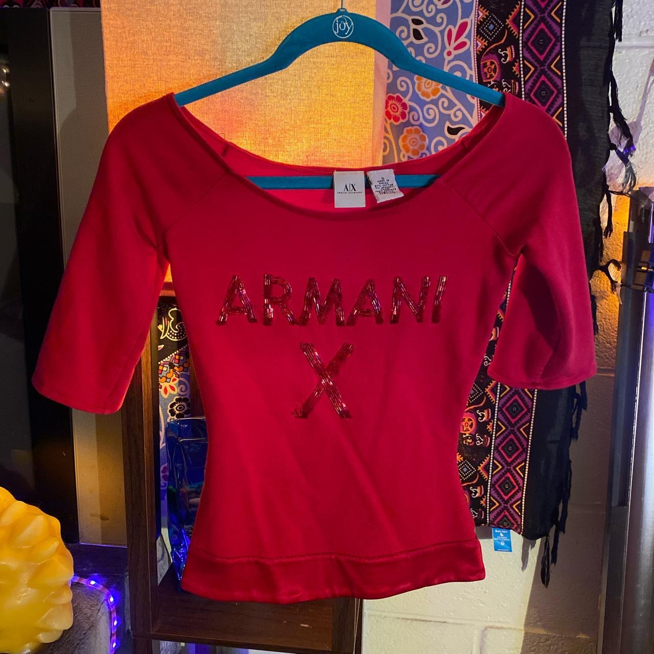 Armani Exchange Women's Red Shirt | Depop