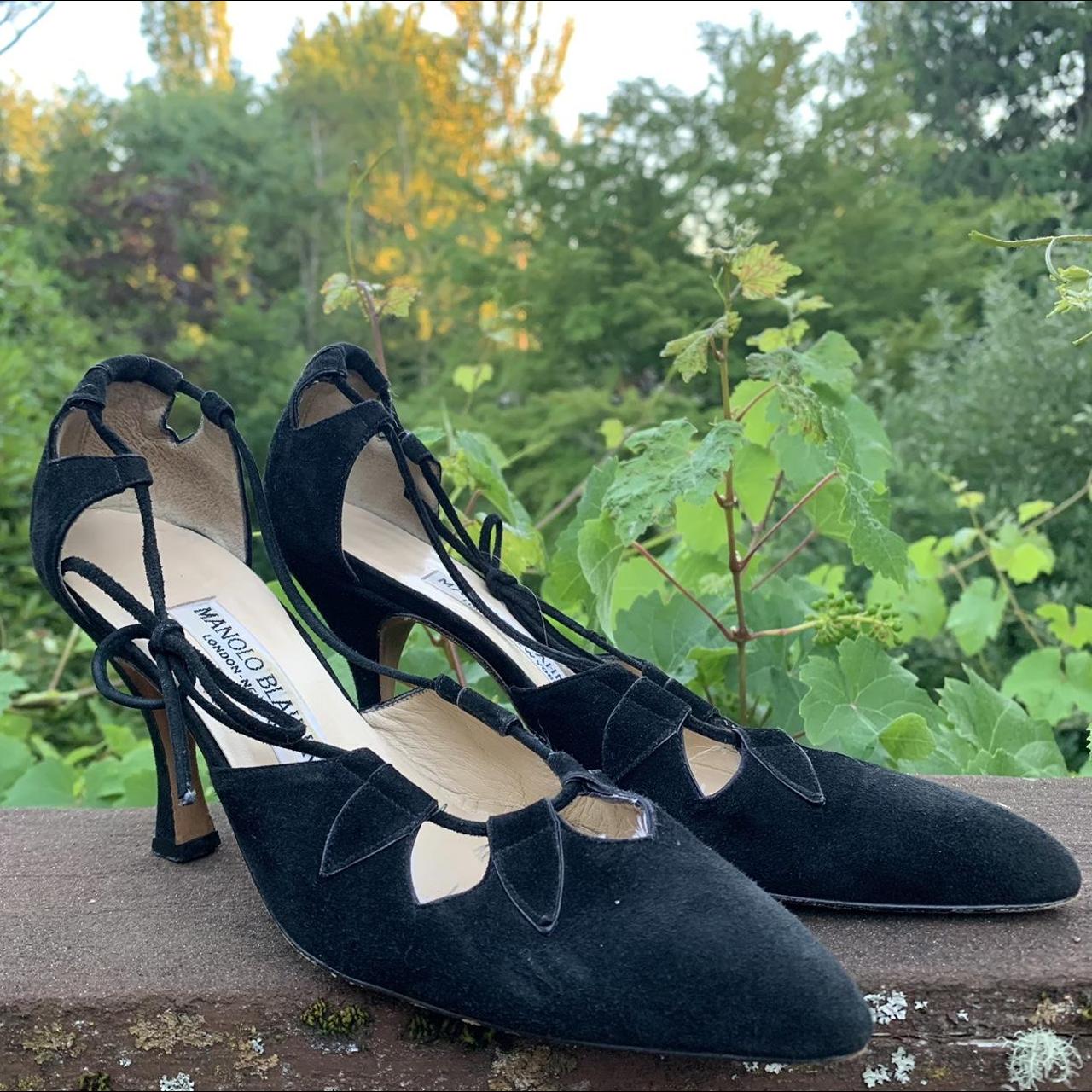 Vintage Manolo Blahnik kitten heels -size 35.5,... - Depop