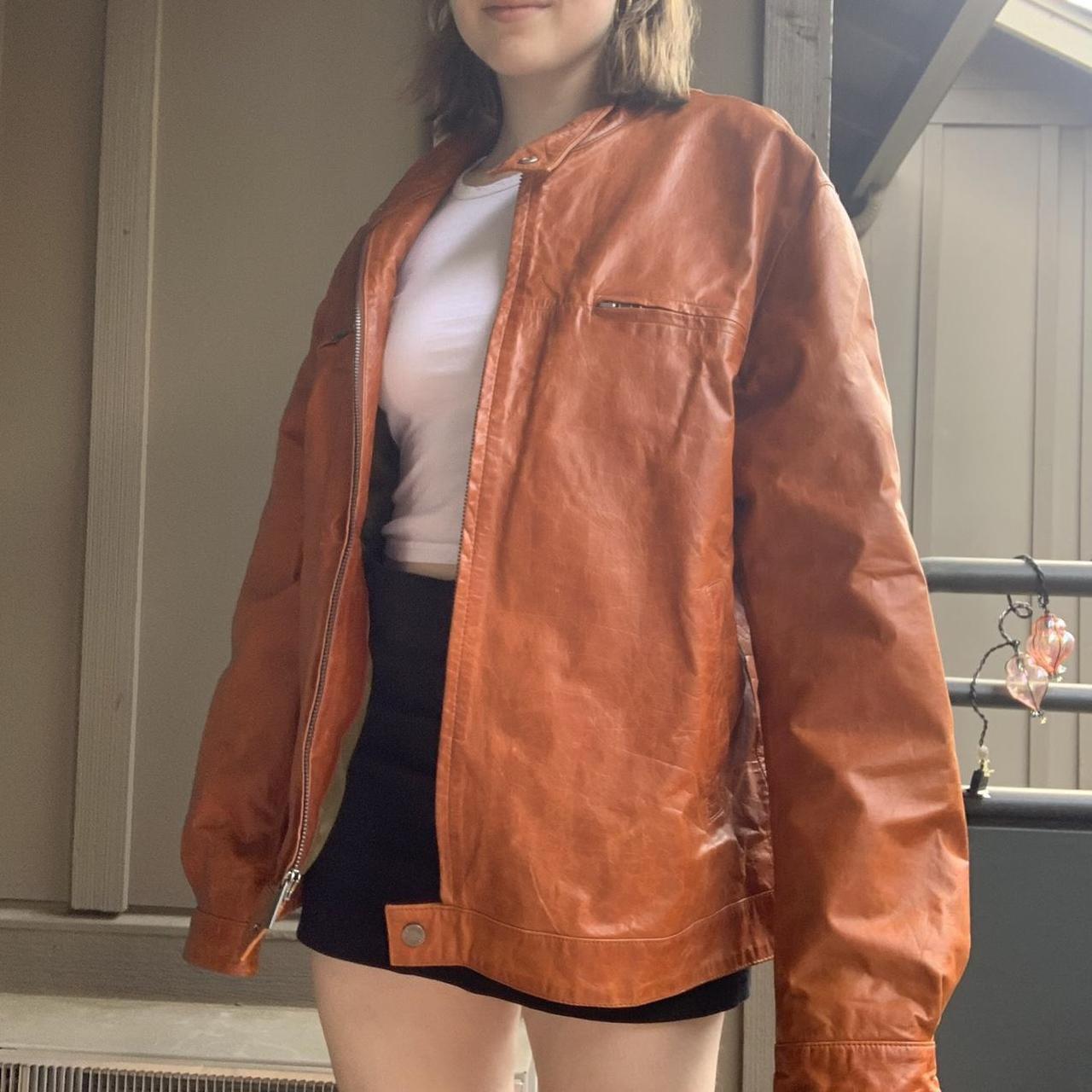 Vintage Oversized Cleveland Browns leather bomber - Depop