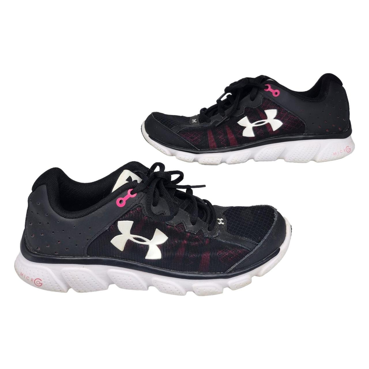 Womens black under 2024 armour tennis shoes