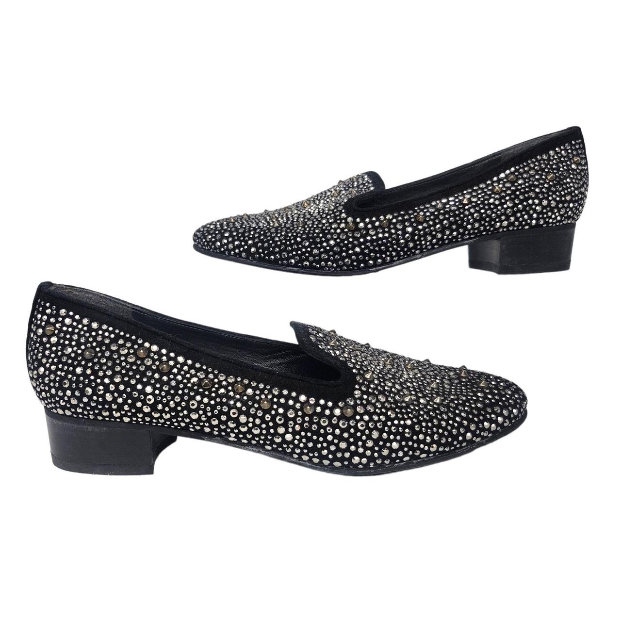 Silver studded loafers on sale