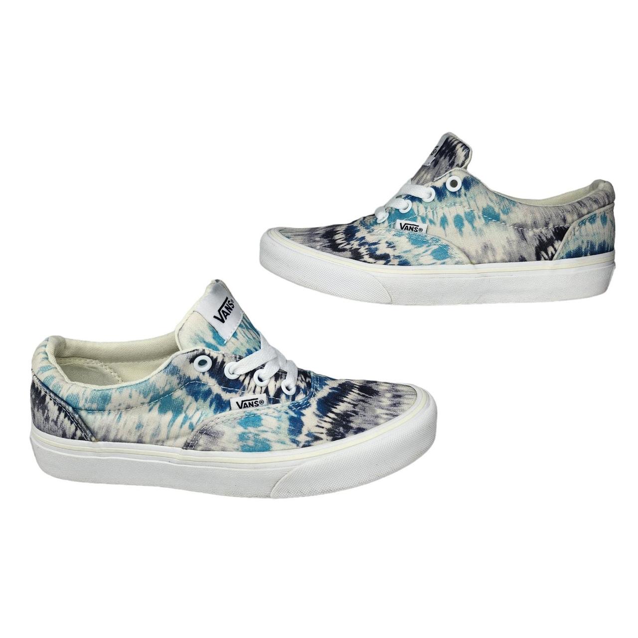 Blue and white tie dye vans best sale