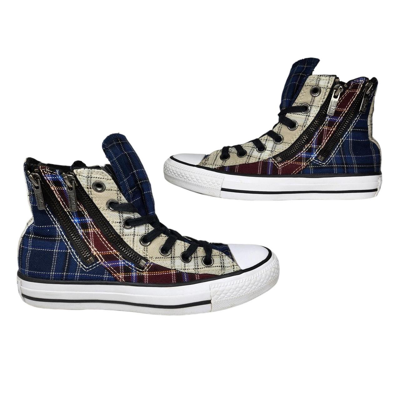 plaid zipper steampunk Converse shoes Good. Depop