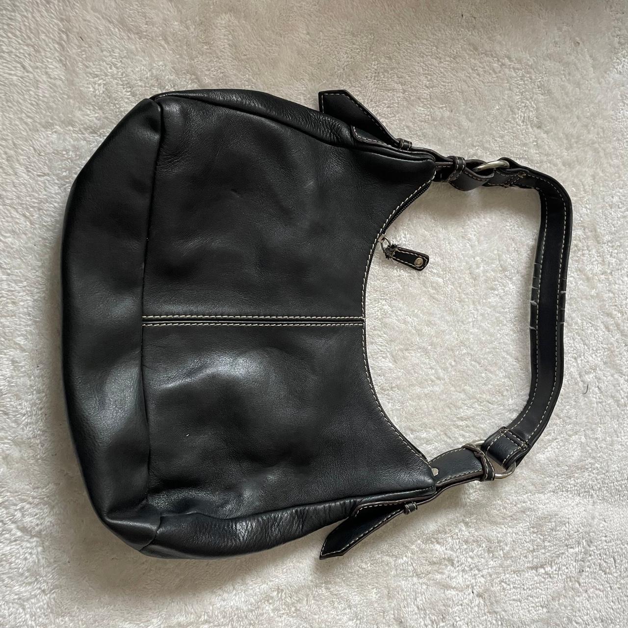 vintage genuine leather shoulder bag brand - franco... - Depop