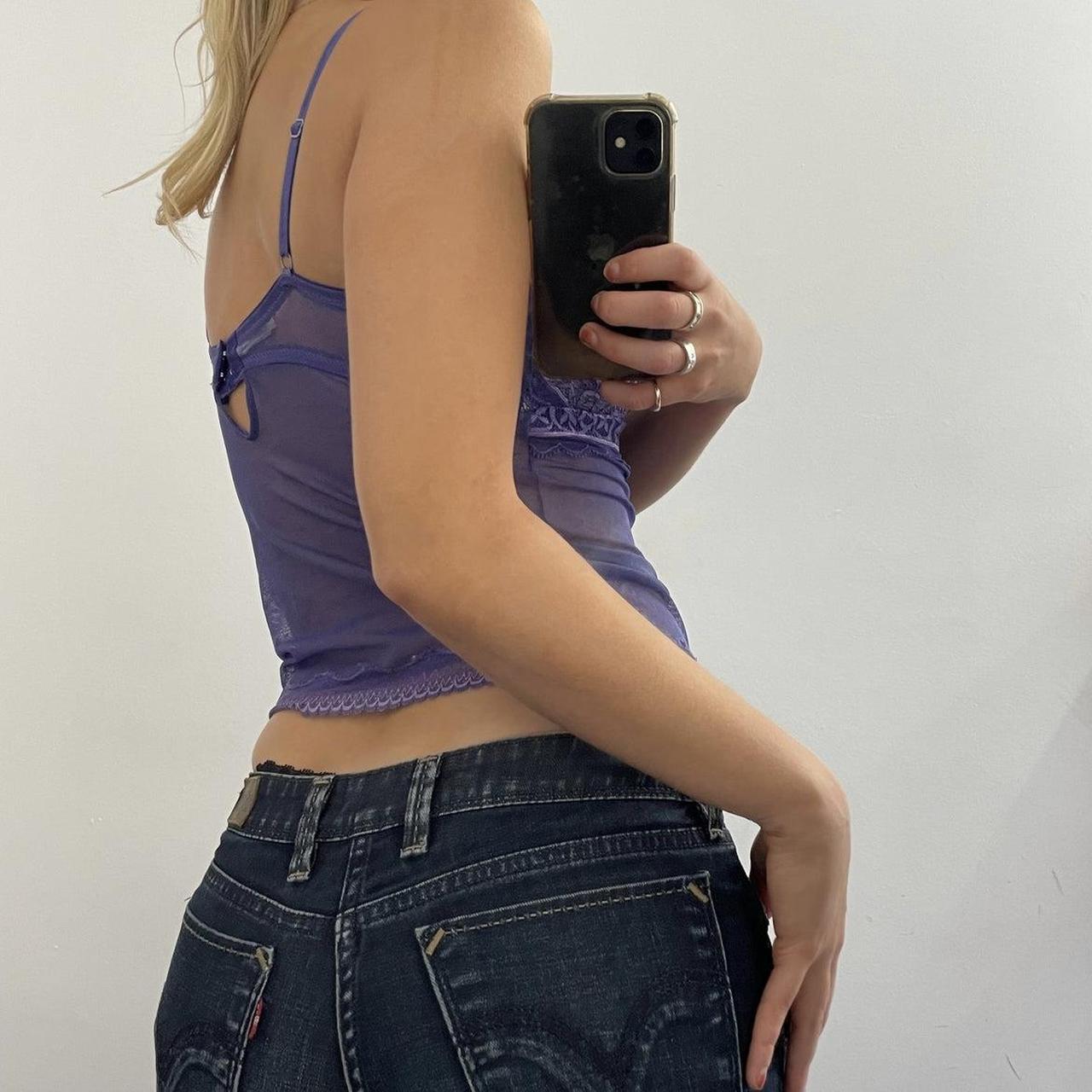 playboy mesh cami with structured top (d0) white... Depop