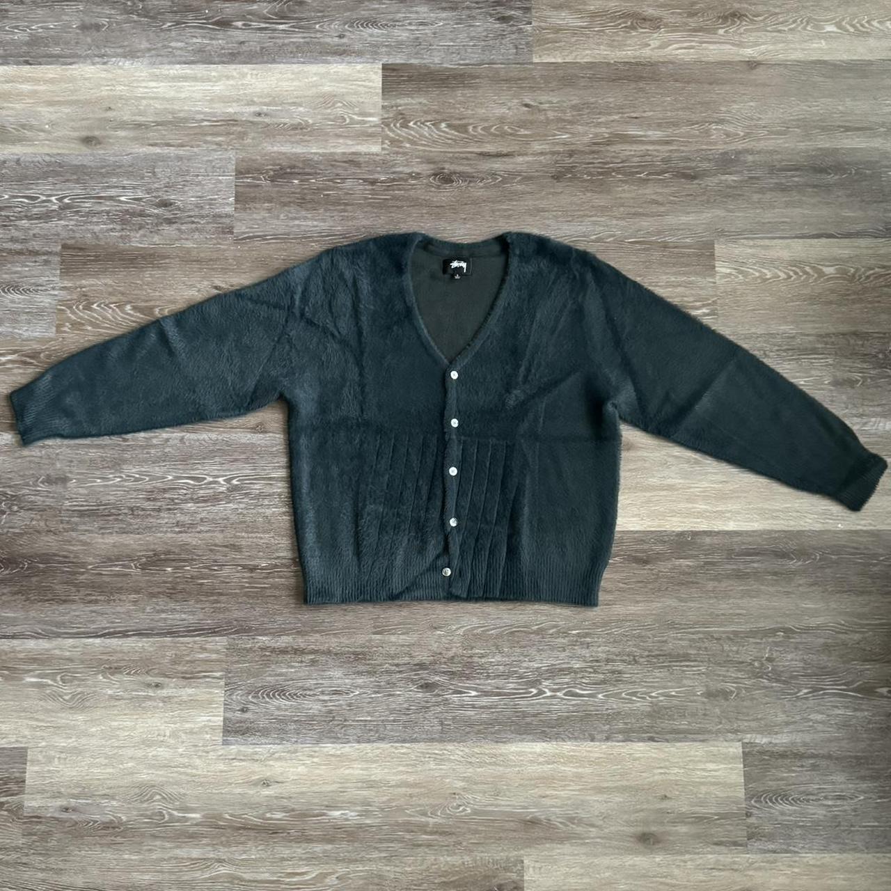 Stussy Dark Green Shaggy Cardigan, Message before...