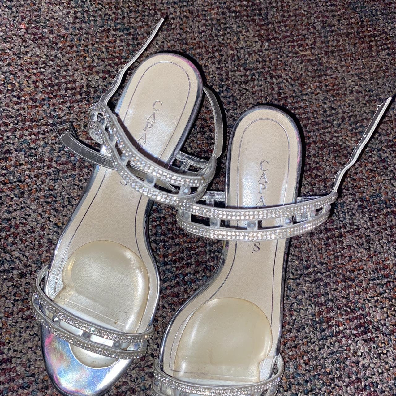 silver sparkly kitten heels free shipping - Depop