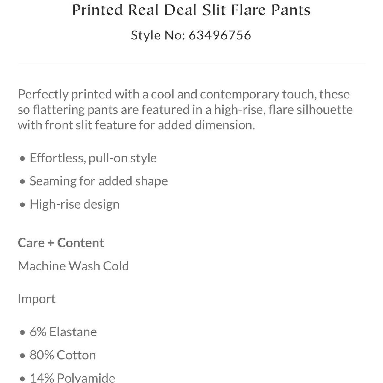 Printed Real Deal Slit Flare Pants