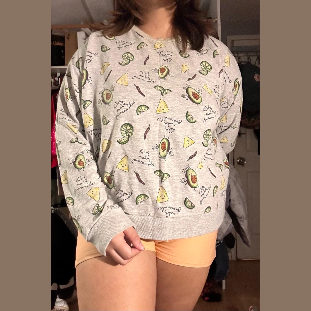 Avocado Guacamole Graphic Pullover Sweatshirt Depop