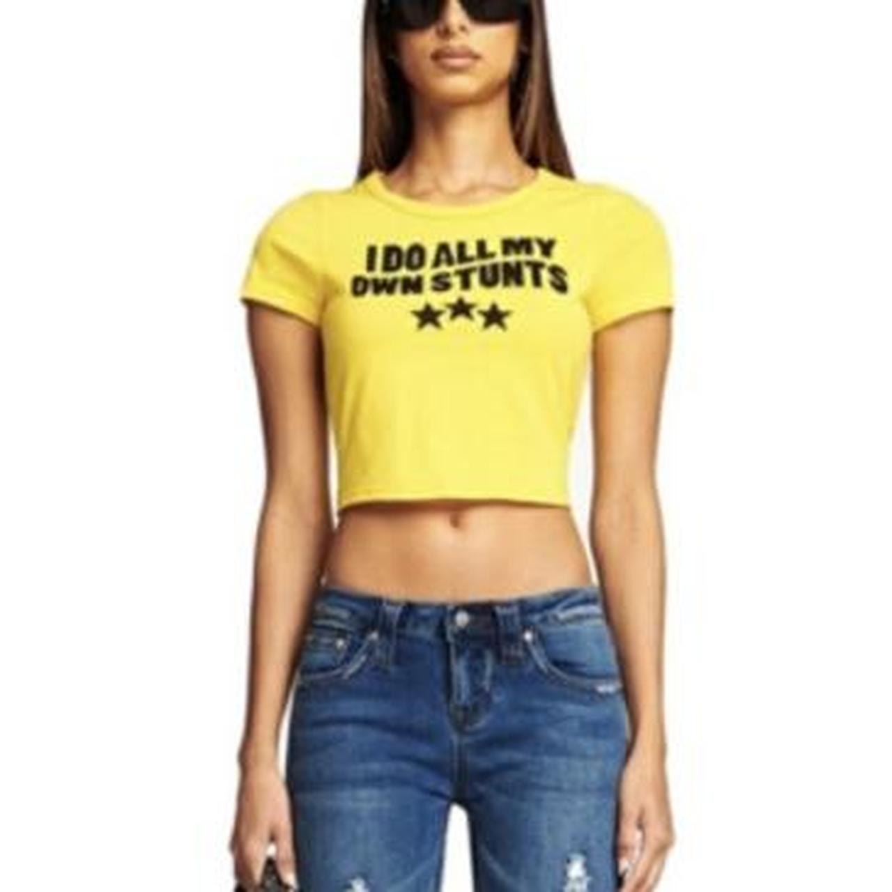 I am gia stunt tee in yellow Used but great | Depop I am gia stunt tee in yellow Used but great | Depop