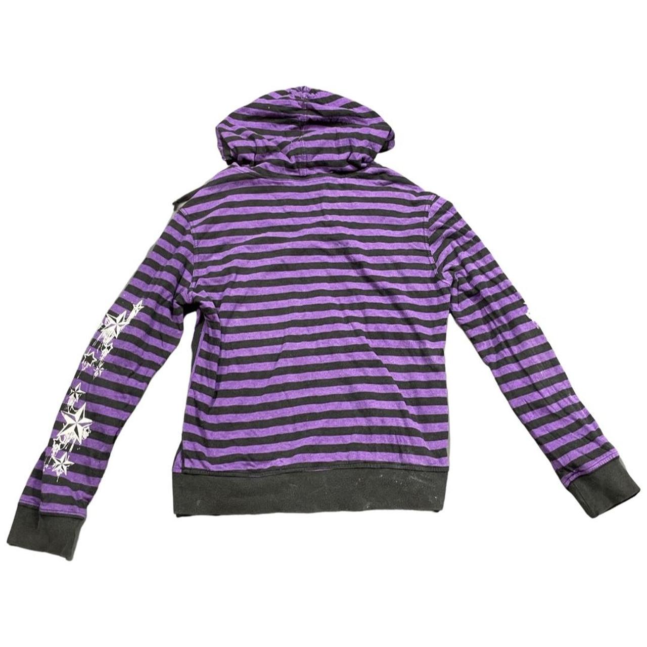 Purple striped online hoodie