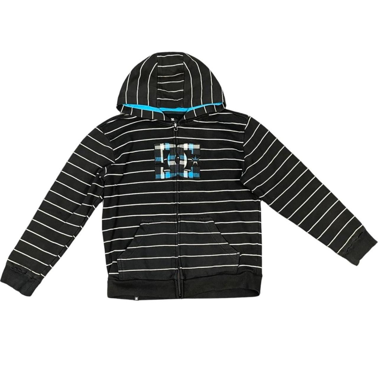 ☠︎ dc hoodie ☠︎ ☠︎ black white striped zip up hoodie... Depop