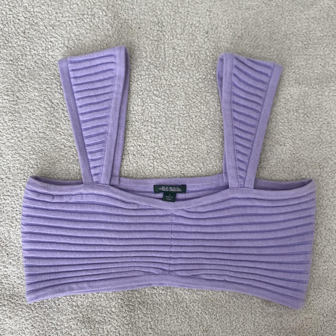 Target Wild Fable lilac knit ribbed crop top size