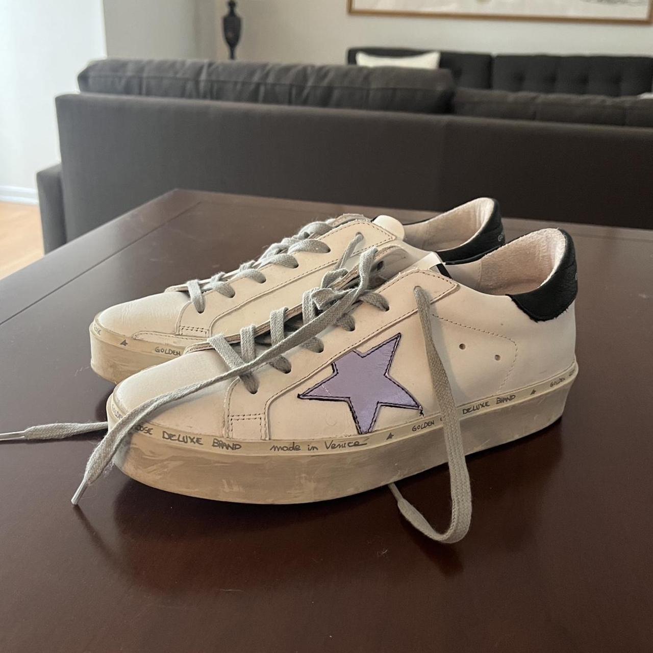 Golden Goose Women's White and Purple Trainers