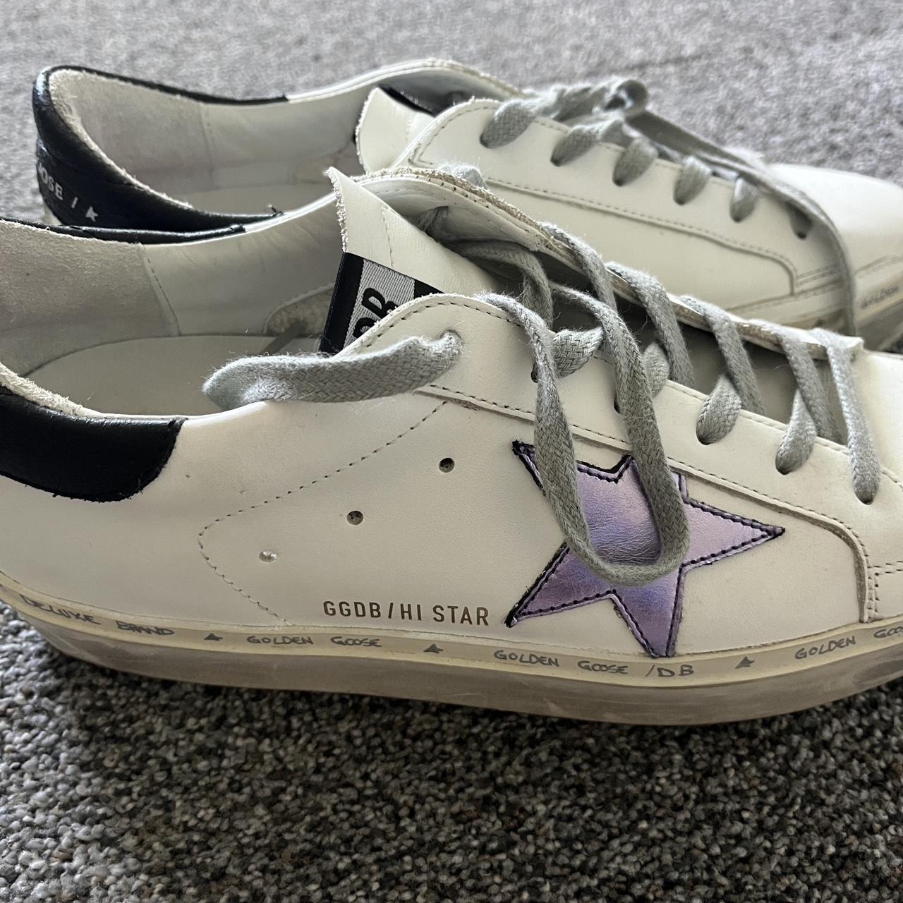 Golden Goose Women's White and Purple Trainers (4)