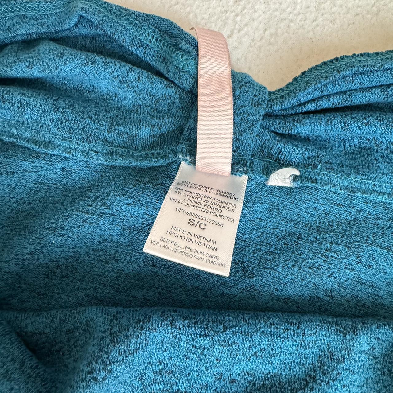 y2k office siren teal scrunched top! button... - Depop