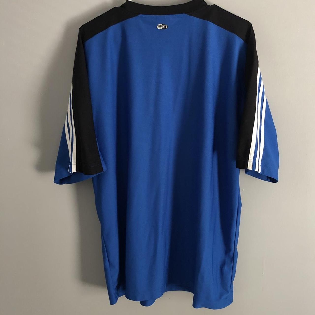 トップス 00s adidas game shirt archive tech y2k Men's L) Vintage Early Y2K 2000s Adidas Blue / | Depop
