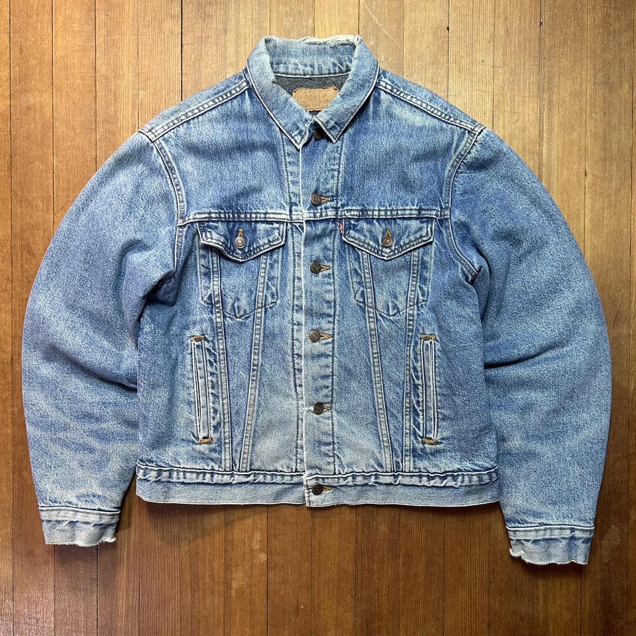 Vintage Perfectly Distressed Levi’s Trucker Jacket... - Depop