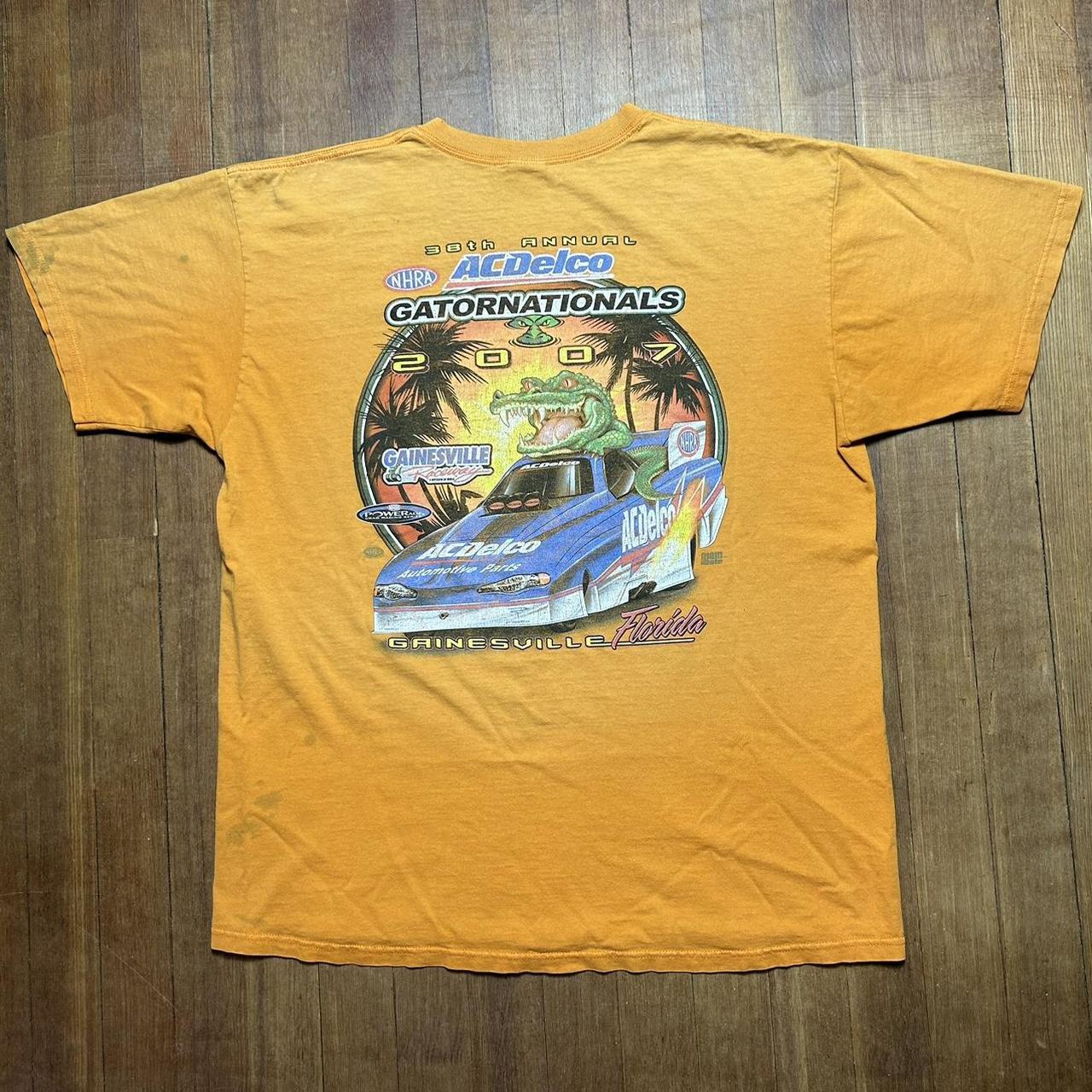 Faded Y2k 2007 Racing Tee Size Xl Orange #racing - Depop